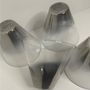 West Elm Silver Fade Drinkware Modern Glass Cocktail set